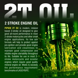 pipkin 2T Oil 1 Litre JASO FB/FC 2T Stroke Engine Oil for Bike & Scooter Petrol Mix Additive | Semi-Synthetic Bike Oil | High-Mileage Engine Oil image 3