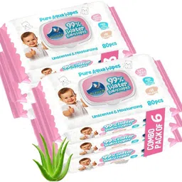 glider Natural 99% Water Based Baby Wipes with Aloe Vera and Vitamin E ( Pack of 6 (-picture-14