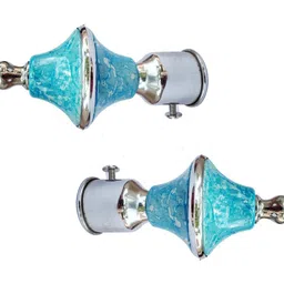 crezx Blue, Silver Rod Rail Bracket, Curtain Knobs, Curtain Hooks, Tassels, Curtain Rods Metal image 3