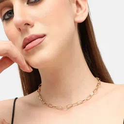 SOHI Gold-Plated Minimal Necklace Designer Chain image 5