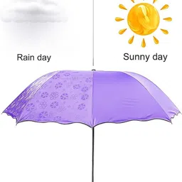 aviation creation Magic Color Changing Umbrella Floral Pattern UV Protection & Windproof Umbrella image 4