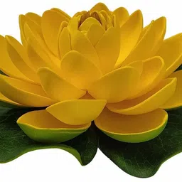 saikara collection Artificial Lotus Flower For Home Decoration And Aquarium, Pound, Fish Tank Yellow, Green Lotus Artificial Flower image 3