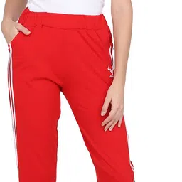 hokkai Pack of 2 Women Striped Blue, Red Track Pants image 5