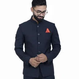 aljaami Men Solid Bandhgala Wedding Blazer-picture-45