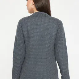 CREATIVE LINE Self Design Woollen Cardigan Sweater image 2