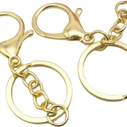 r h lifestyle 12 Pc Gold Keychain Ring with Lobster Claw Clasp and Jump Ring Keychain Hook-picture-13