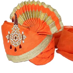 Mahi Men Stone-Studded & Beaded Safa Kalangi Brooch image 4