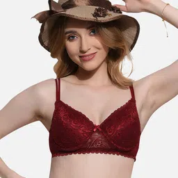 FIMS Floral Lace Full Coverage Underwired Lightly Padded Bra image 3