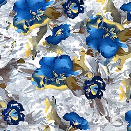 Cortina Grey & Blue Set of 2 Floral Door Curtain image 2