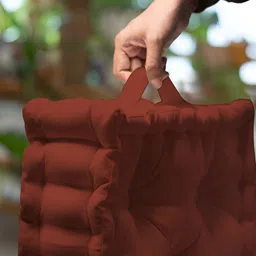 SKANDA FAB Brown Pure Cotton Square-Shaped Floor Cushion image 2