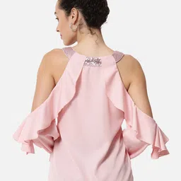 ALL WAYS YOU Cold-Shoulder Ruffled Crepe Top image 5