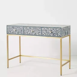 casagold Cleo Bone Inlay Console Table In Indigo Finish image 4