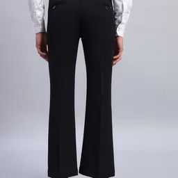 axnis Men Comfort Fit Black Polyester Trousers image 3