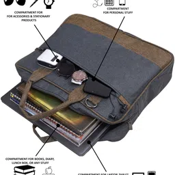 hvh world Men & Women Grey Messenger Bag image 4