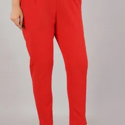 geetarts Women Regular Fit Red Viscose Rayon Trousers image 3