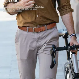 provogue Men Casual, Formal, Party Tan Genuine Leather Belt image 4