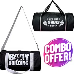 ananya enterprises 15 L Gym Duffel Bag - Combo Gym Bag 2 Set Super for Men/Fitness Bag/Carry Bags/Sports & Travel Bag - White-picture-36
