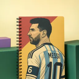 culture graphic The '' Leo Messi '' Size A5 Notebook unrulled 160 Pages (White) Pack of 1 A5 Notebook Unruled 160 Pages-picture-10
