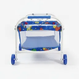 sportz Baby Cradle Cot Cum Stroller (Small,Blue) image 3
