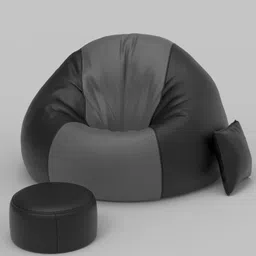 comfybean 4XL Premium, Designer - Twilight Couch With Free Cushion and Puffy-Dark-Grey-Black Teardrop Bean BagWith Bean Filling image 3