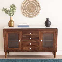 woodsworth from pepperfry Amalfi Sheesham Wood Sideboard In Provincial Teak Finish image 1