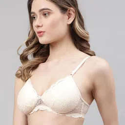 AROUSY Pack Of 2 Self Design Lace Lightly Padded Lace Bra & Mid-Rise Brief image 5