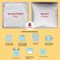 Indigifts Pink & Black Printed Square Pre Filled Cushion image 2