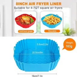 bazaarnest silicone square Air Fryer Airfryer Tray image 2