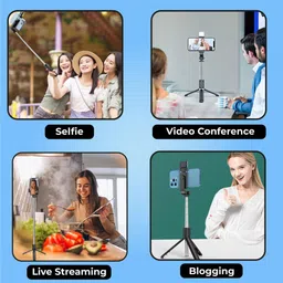 USTINE (Combo with Wireless Lavalier K8 Mic) Selfie Stick with Tripod Stand, Tripod Kit image 3