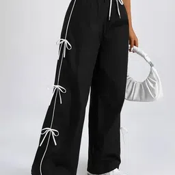 srh Women Relaxed Black Linen Blend Trousers image 2