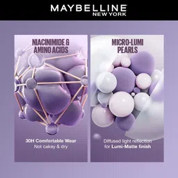 maybelline new york Super Stay Lumi-Matte Foundation-220, 30H Wear, Lightweight, Suits all skintypes Foundation image 2