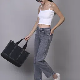 srisaras Pack of 2 Casual Sleeveless Solid Women Black, White Top image 5