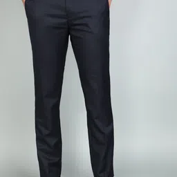 raymond Men Slim Fit Dark Blue Polyester Trousers-picture-14