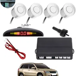 maties Universal Increased Safety For Passengers White Sensor Parking Sensor 127 4 Reverse White Sensor With Led Display ,Buzzer For Grand VitaraMaruti2008 Parking Sensor image 1