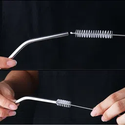 relvix Reusable Steel Straws with Cleaner - Contains Metal Straws (Straight & Bent) Kitchen Tool Set image 3