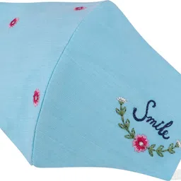 masq Anti-Pollution, Anti-Bacterial (BFE>99%) 4 Layer Embroidered, Designer, Fashionable & Protective Cotton Cloth Face Mask Combo for Women with 1 Detachable Chain Smile_Combo_Large_03 Reusable, Washable Cloth Mask image 4