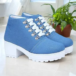 evoltar stylish casual Denim SkyBlue perfect ankle length shoes for women Boots For Women-picture-22