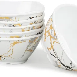 Melamine Serving Bowl Golden Marble Triple Coated-image-10