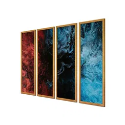 999store Beautiful Multicolour Canvas Framed Landscape Art Panel Set of 4 image 4