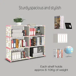 sb07 12 Layer Multipurpose Portable SpaceSaving Cloth/Shoe/Books Shelf Home & Office Metal Open Book Shelf image 2