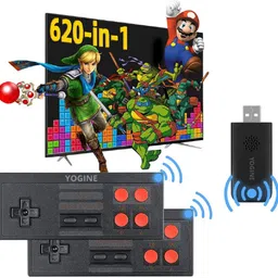 8 Bit Wireless Video Game Set for tv Gaming for 2 Players with 620 Games Installed | Wireless Two Player Tv Led LCD Video Gaming Console | Best Birthday Gift for Kids (Multicolor) Black Edition-picture-11