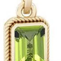 jemskart 7.25 Ratti Natural Peridot Pendant Stone Locket Original Certified Gemstone Gold-plated Peridot Brass Pendant image 3