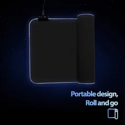 VACHARAJ New RGB Gaming Mouse Pad 14 Modes Led Mousepad, Anti-Slip Rubber Base Mouse Mat Non Slip Base Dual Sided Mousepad image 4