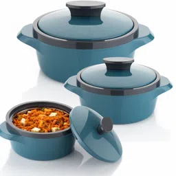 NEW INNOVATIVE CASSEROLE SET COMES WITH LARGE CAPACITY FOR EVERYDAY USE AT HOME Pack of 3 Thermoware Casserole Set-image-6
