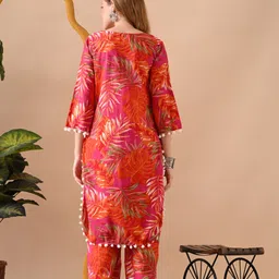 kjfab Women Pure Cotton Kurti Pant Set image 2