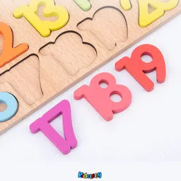 voroly Wooden Number Puzzle Board Toy for Kids 1-20 Numbers & Math Toy(Multicolor) image 5