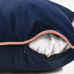 Clasiko Blue & Pink 3 Pieces Velvet Square Cushion Covers image 4