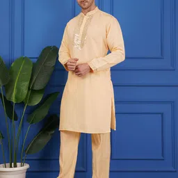 adhirajan Men Pure Cotton Kurta Pyjama Set image 4