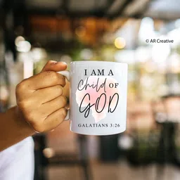 ar creative I am a Child of God - Inspirational Bible Verse Printed Ceramic Coffee Mug image 2