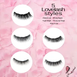 lovelash 5 Pairs Magnetic False Eyelash with 2 Waterproof Magnetic Eyeliner Kit, India's First 8D Faux Mink Eye lashes, Natural & Long Lasting Reusable Lashes, Free Applicator, No Glue needed. image 3